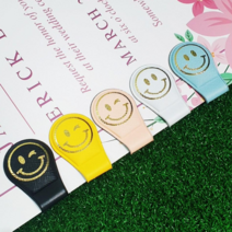 [캐디천사]스마일 골프 볼마커 양면클립 햇클립 /골프악세사리 캐디용품 파크골프 볼마크, 블랙