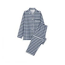 MUJI 무인양품 깅엄체크 커플 잠옷 신혼부부 파자마 / 네이비 여성잠옷, 사이즈_L~XL, 상세페이지 참조