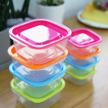 [AHZ_9587807] (상품 : 90ml) 일본산 모모코 찬통 4P세트 소 반찬용기 식재료용기 플라스틱밀폐용기 밀폐용기 투명용기, 90ml, 기본제품구매