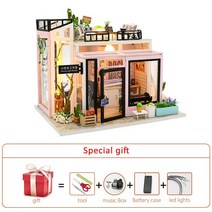 모형집 카페미니어처 DIY 큰인형의 집 Diy 미니어처 키트 룸박스 빌라 수영장 포함 3D 나무 모델 빌딩, 13 house-N