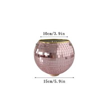 거울 반사경 garden pot planters disco ball outdoor flower pots rope mirror hang basket wall home room 정원, 골드 로즈15