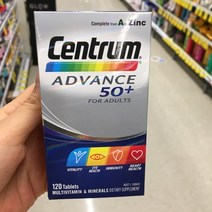 Centrum Advance 50+ Multivitamin 센트룸 어드밴스 50세이상 멀티비타민 120정x2팩, 1개