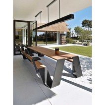 야외 테이블 의자 레스토랑 브레드 카페 벤치 파티션, 텐트 양면 의자 1.4m 아연 도금 강철 모델