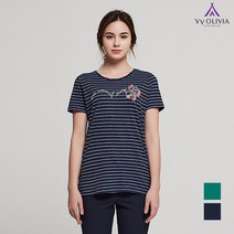 올리비아로렌 꽃 스트라이프 티셔츠__VVCASVM4311