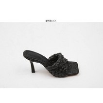 여자 고급스러운 스퀘어토 잘짜여진 라탄 뮬 하이힐