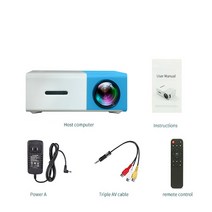 빔프로젝터 플레이어 veidadz yg300 pro plus 기본 픽셀 미니 홈시어터, 푸른, au 플러그
