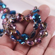 주얼리 제작용 꽃 클로버 모양 면 크리스탈 유리 느슨한 스페이서 비즈 DIY 공예품 12mm, CHINA, 12MM-10PCS, Blue Rose