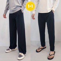 남성 쿨원단 와이드핏 세미핏 밴딩 팬츠 트레이닝바지