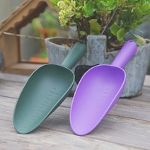 둥근 머리 플라스틱 눈금 모종삽 원예삽 꽃삽 검정