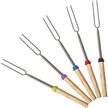 MalloMe Smores Sticks 81.3cm(32인치) 5팩 - 화덕 롱용 마시멜로 스틱 로스팅 스틱용 스모어 키트 캠프파이어용 핫도그 로스터용 꼬치124250, Packof5