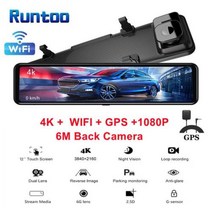 블랙박스 룸미러 12 quot자동차 DVR 4K 38402160P 대시 캠 IMX415 후면보기 미러 GPS 카메라 1080P 자동차 비디오 레코더 주차 monitor, L16G+128G