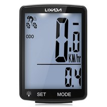 자전거 lixada 무선 컴퓨터 다기능 lcd 화면 컴퓨터 산악 속도계 주행 거리계 ipx6 방수, 체코, 검정 흰색