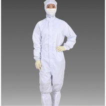 디랩방진복 크린룸 원피스 방진복 제전복 반도체작업복 일체형, 후드부착형, 4XL, 흰색, 1개