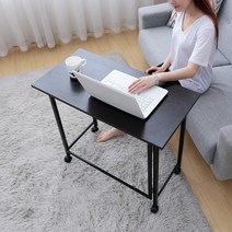 블루밍홈 피티 접이식 이동식 간이책상 오크 월넛 티크 LPM 철재 800x400