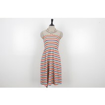 (H＆M)에이치앤엠 쭉쭉 레인보우 스트라이프 목걸이 원피스 드레스(US4)