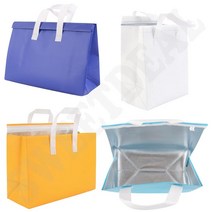 보냉장바구니 은박 아이스 쿨링 백 보온 냉온 피크닉 파우치 가방 아이스백 손잡이파우치 아이스가방, (소 - 하늘색)