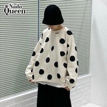 나도퀸 포네즈 도트 라운드넥 기모 맨투맨***판매자 퀸앤조이***