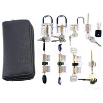 자물쇠장수용품Goso-24 락픽 락스미스 도구 세트 9 개의 투명한 연습용 잠금 장치, 01 은