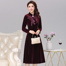 우리우리 중년 봄 가을 원피스 40-50대 여성의류 모임룩47-37187