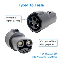 전기차 충전기 가정용 SUSUTOO-EVSE 어댑터 16A 32A 전기 자동차 EV 커넥터 SAE J1772 소켓 타입 1 2 171634, Type 1 to Tesla, 03 Type 1 to Tesla