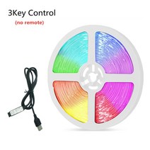 [LED TV 티비] LED 스트립 빛 RGB 5050 5V USB 유연한 테이프 블루투스 호환 제어 조명 룸 장식 TV 백라이트 리본 다이오드 led led라이트 센서등 멀티탭, [01] 3 Key, [03] 3m