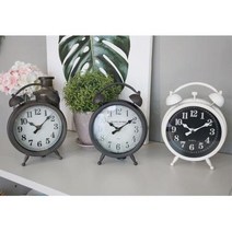 빈티지 인테리어 녹슨 철제 탁상시계 개업선물 선반, 종류_화이트