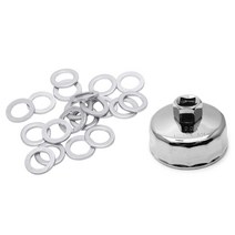21 PC를 자동차 액세서리 : 20PCS 오일 드레인 플러그 세탁기 스켓 및 1 PC를 65MM 14 플루트 오일 필터 렌치 도구, 하나, 은