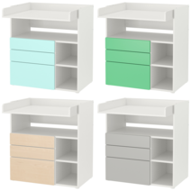 이케아 기저귀교환대 SMASTAD 스모스타드 기저귀교환대 화이트 페일핑크/+서랍3 90x79x100 cm