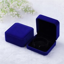 명품 원목 주얼리 보관함벨벳 팔찌 상자 목걸이 보석 보관 케이스 제안 약혼 웨딩 카운터 디스플, 06 파란