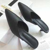 주디 국산 브이컷 스틸레토 뮬 힐 5cm 4color