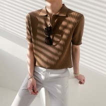 골지 단추 시원한 여름 반팔 카라 니트(4color)