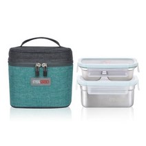 스텐 직사각 2단 도시락(중) 1개, FREE FREE