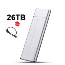 고속 하드 드라이브 500GB 1TB 2TB 4TB 휴대용 SSD 8TB 외장 솔리드 스테이트 USB3.1 노트북 용 16TB 모바일 디스크, [13] 26TB Silver