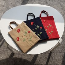 핸드메이드 야생화 자수 클러치백(다용도 파우치)