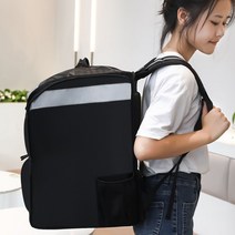 보온보냉 배달백팩 자전거 킥보드 아이스박스 도보, 플랫 헤드  양쪽에 작은 가방 포함  35L