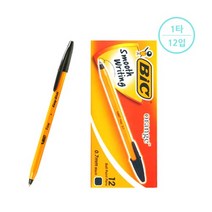 BIC 오렌지 유성펜 0.7mm 12개입 적색