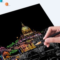 스크래치페이퍼 나이트뷰 4종세트 선택가능 아트테라피 야경, Europe