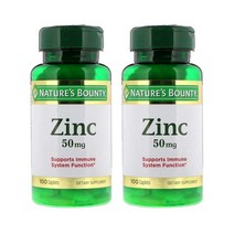 Natures Bounty Zinc 네이처스바운티 징크 아연 50mg 100정x2팩