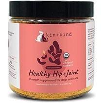 미국Kin+kind 강아지 고양이 노령묘 관절영양제 4.8온스 심황 후추 코코넛, 상품선택