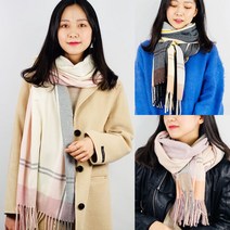 sioncompany_데이지 체크 머플러 겨울 여성 남자 목도리 캐시미어++SC