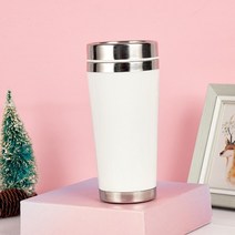 450ml 화이트 하이그로시 텀블러(원형)/텀블러/등산/운동/낚시/캠핑/휴대용/보온/보냉/야외 나들이, 해피상품, 상세페이지 참조