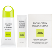 [어나더스케줄] 카밍 라이트 선크림 (50ml) + 파우더워시 디팟 (30ea) SET