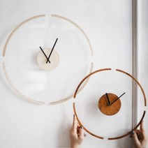 투명 인테리어 무소음 거실 사무실 벽걸이 벽 시계 브라운, 색상