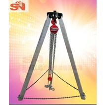 수동 리프팅 체인블럭삼발이 크레인해드 핸드 크랭크, 모자 1T, 1개