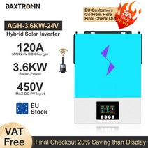 Daxtromn 태양광 인버터 하이브리드 그리드 타이 순수 사인파 인버터 EU 재고 있음 24V 3.6KW 450VDC PV MPPT 컨트롤러, 1.AGH-3.6KW - 24V - 220-240V