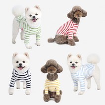 모모스페이스 강아지옷 대형견 5XL 티셔츠 애견옷 소형견 중형견 실내복 스트라이프, 블루