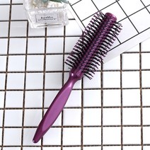 의연 사계절 빗 곱슬머리 배꽃 앞머리 스타일 원통 롤빗 플라스틱 곱슬머리 빗 미용 도구, 플라스틱 헤어 롤 빗 -보라색