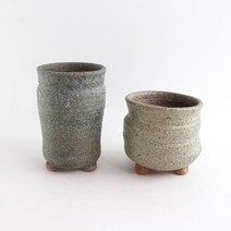 [인아트스튜디오] 국산 중형 예쁜화분 (2종/택1) - 원형 다육 예쁜 도자기 금 분재 꽃 넓은