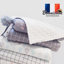 [Bonnichon]프랑스 보니숑 타이블랭킷/스몰사이즈/무형광 아기담요, 타이블랭킷(스몰)-버블그레이(무형광)