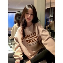 여자 봄 가을 맨투맨 티셔츠 오버핏 긴팔 체크 커플 여성 스웻셔츠 티 여성용 루즈핏